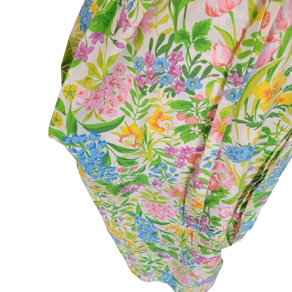 Vintage 40s/50s Floral Cotton Wrap Housedress Side Pocket L - Picture 4 of 9